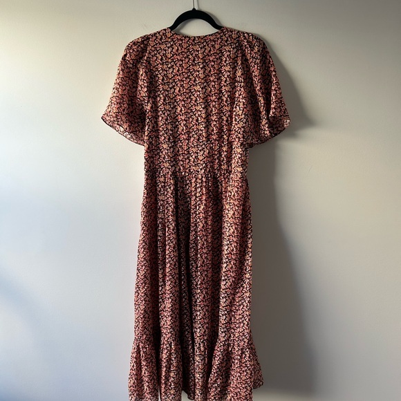 Vanessa Bruno red and black floral printed silk midi/maxi dress - Picture 6 of 6